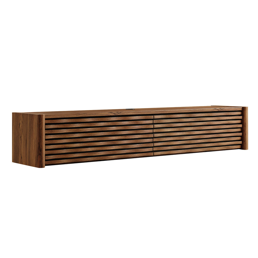 Sol Wave 71" Wall-Mounted TV Cabinet in Walnut