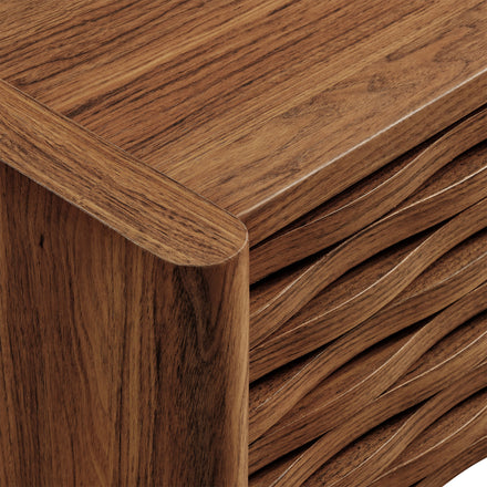 Emric Wave 71" Wall-Mounted TV Cabinet in Walnut
