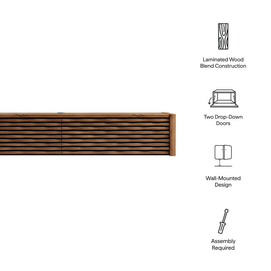 Sol Wave 71" Wall-Mounted TV Cabinet in Walnut