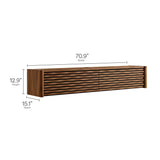 Sol Wave 71" Wall-Mounted TV Cabinet in Walnut