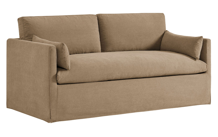 Boal Slipcovered Linen-Blend Loveseat in Almond