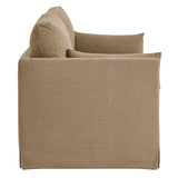 Boal Slipcovered Linen-Blend Loveseat in Almond