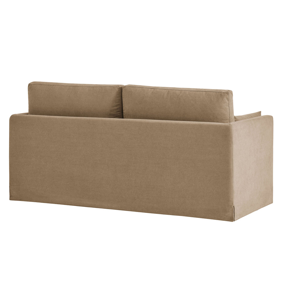 Boal Slipcovered Linen-Blend Loveseat in Almond