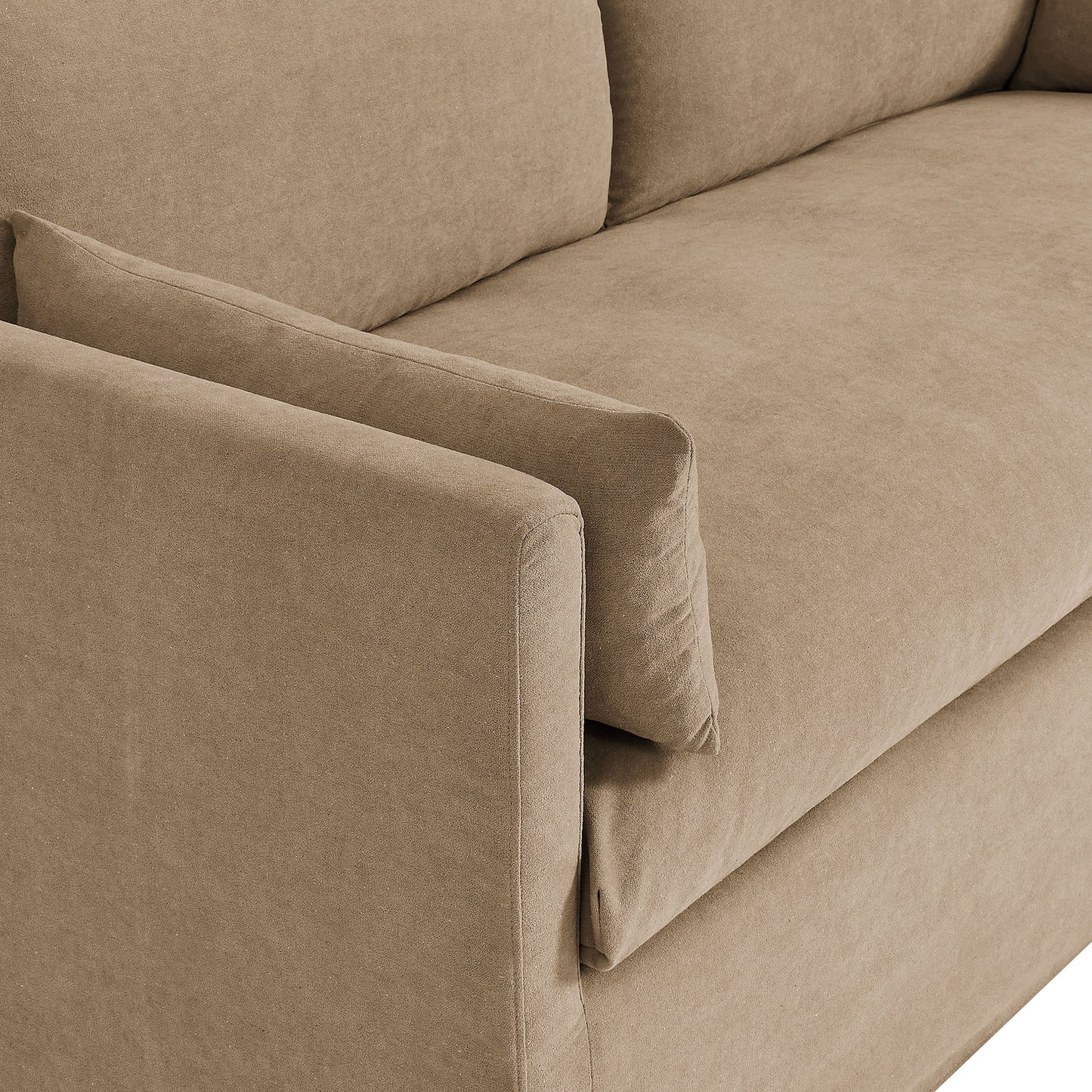 Boal Slipcovered Linen-Blend Loveseat in Almond