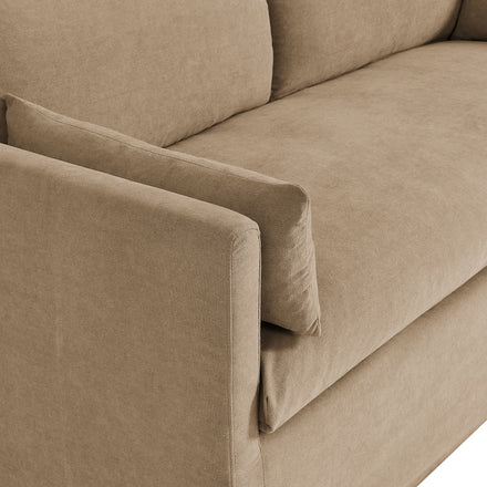 Wellfleet Slipcovered Linen-Blend Loveseat in Almond