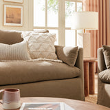 Boal Slipcovered Linen-Blend Loveseat in Almond