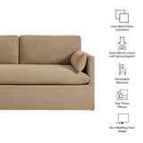 Boal Slipcovered Linen-Blend Loveseat in Almond