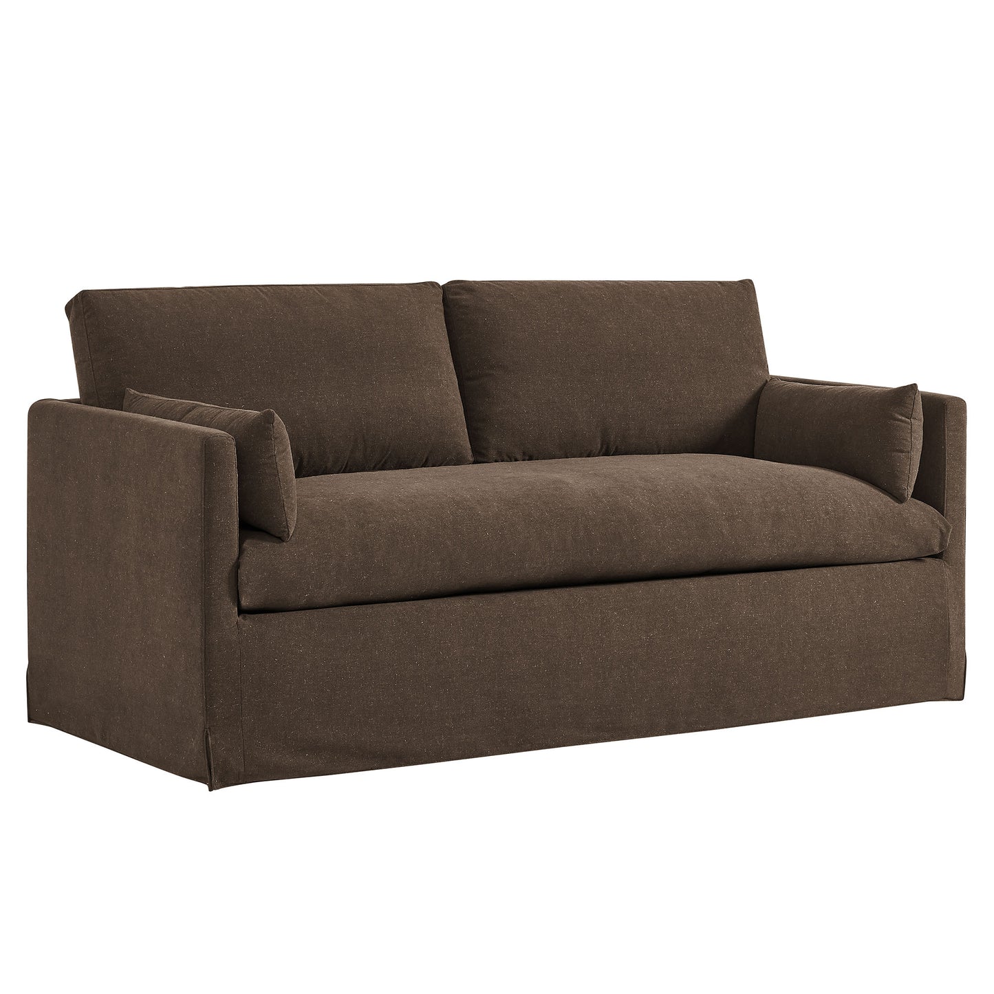 Boal Slipcovered Linen-Blend Loveseat in Cocoa