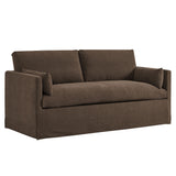 Boal Slipcovered Linen-Blend Loveseat in Cocoa