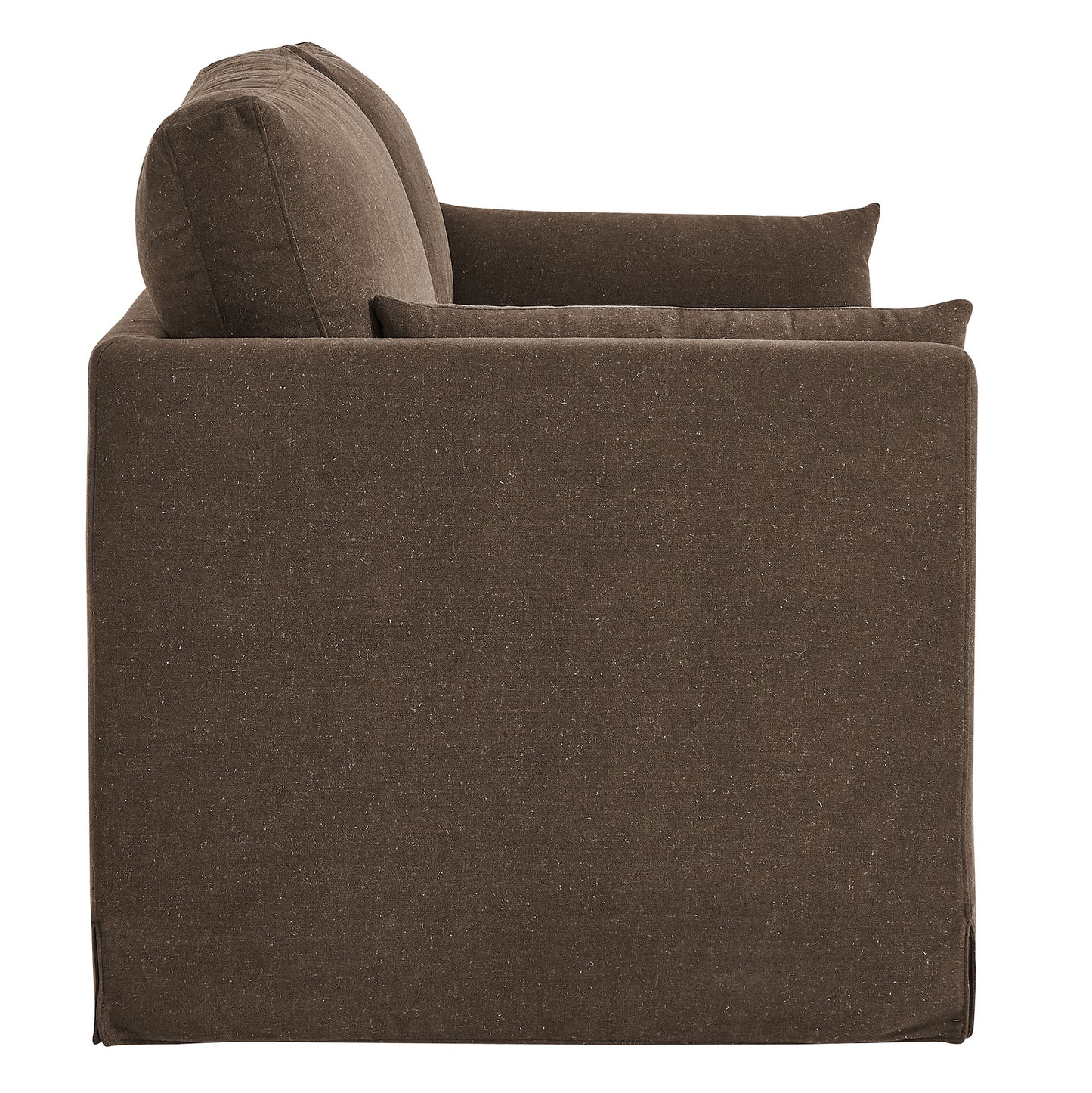 Boal Slipcovered Linen-Blend Loveseat in Cocoa