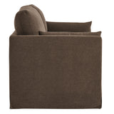 Boal Slipcovered Linen-Blend Loveseat in Cocoa