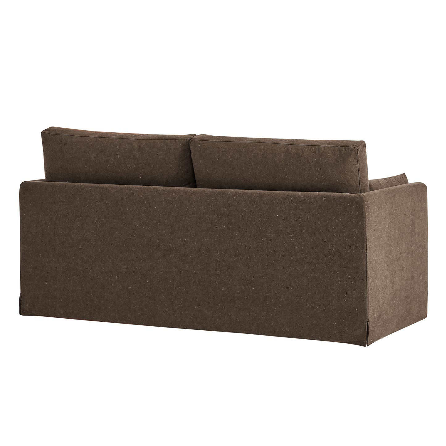 Boal Slipcovered Linen-Blend Loveseat in Cocoa