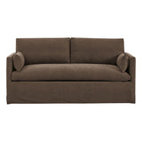 Boal Slipcovered Linen-Blend Loveseat in Cocoa