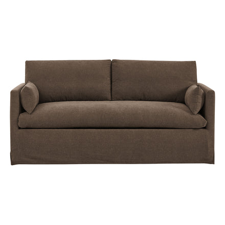 Wellfleet Slipcovered Linen-Blend Loveseat in Cocoa