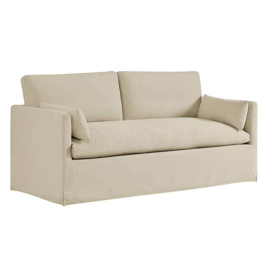 Boal Slipcovered Linen-Blend Loveseat in Linen