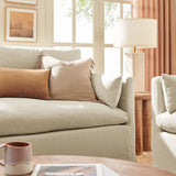 Boal Slipcovered Linen-Blend Loveseat in Linen