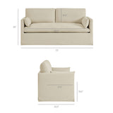 Boal Slipcovered Linen-Blend Loveseat in Linen
