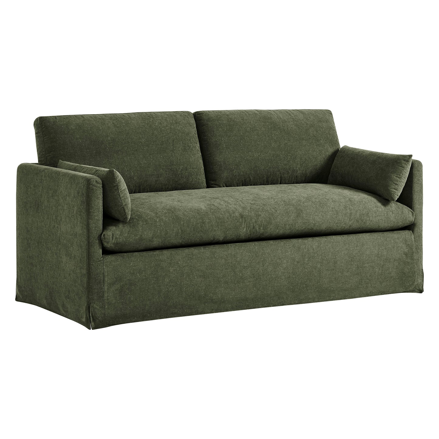 Boal Slipcovered Linen-Blend Loveseat in Sage