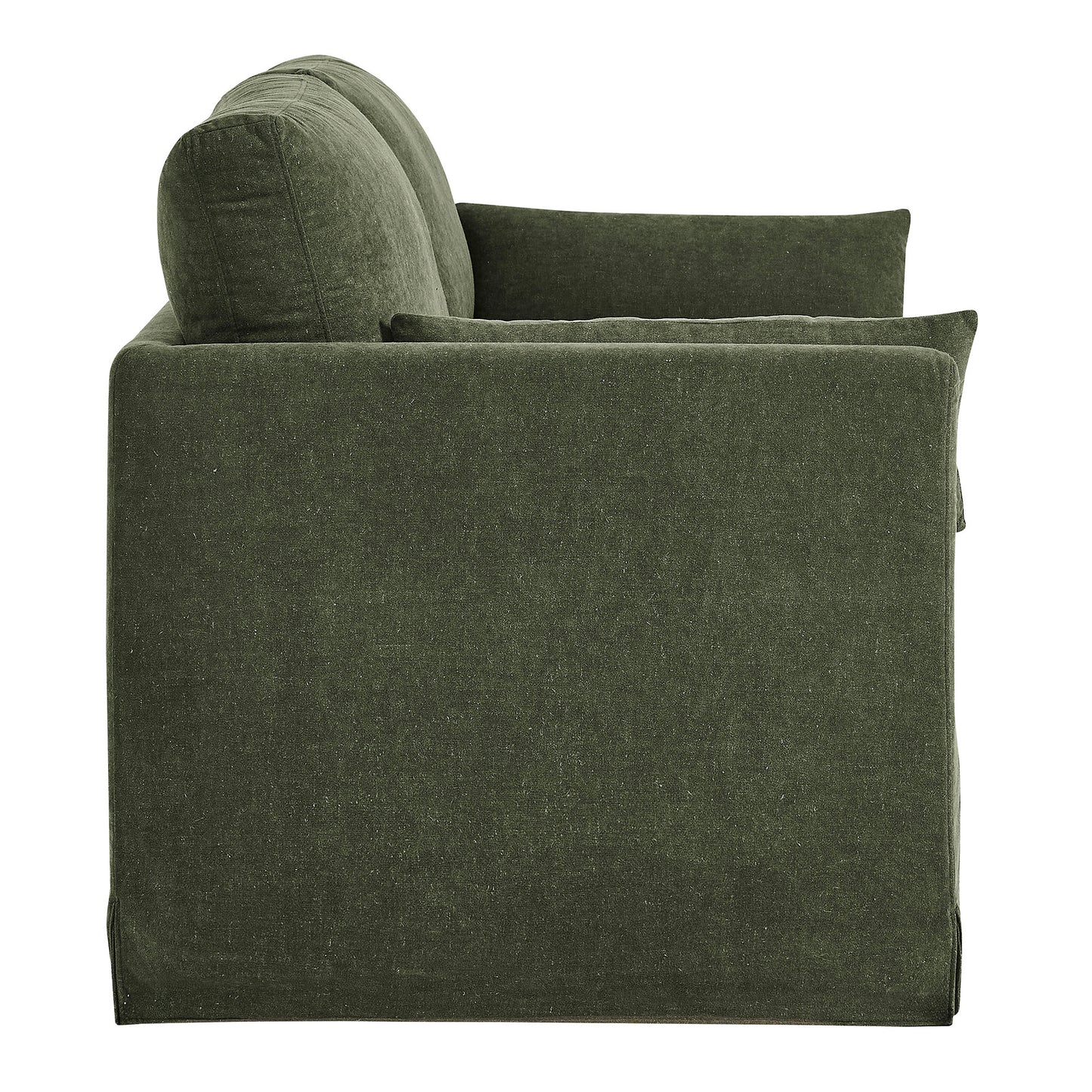 Boal Slipcovered Linen-Blend Loveseat in Sage