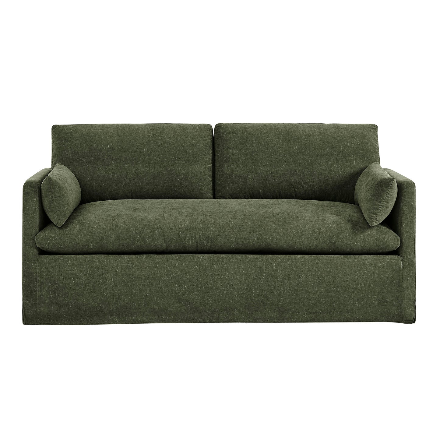 Boal Slipcovered Linen-Blend Loveseat in Sage