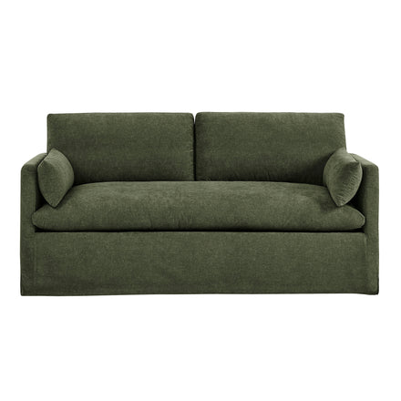 Wellfleet Slipcovered Linen-Blend Loveseat in Sage
