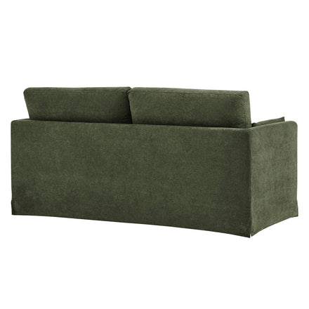 Wellfleet Slipcovered Linen-Blend Loveseat in Sage