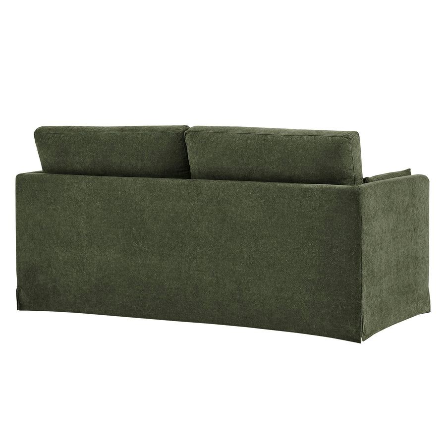 Boal Slipcovered Linen-Blend Loveseat in Sage