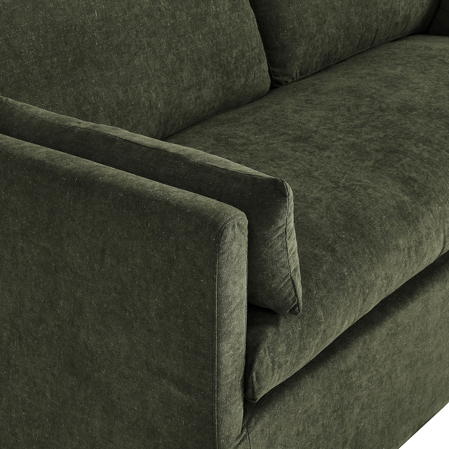 Boal Slipcovered Linen-Blend Loveseat in Sage