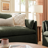 Boal Slipcovered Linen-Blend Loveseat in Sage