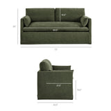 Boal Slipcovered Linen-Blend Loveseat in Sage