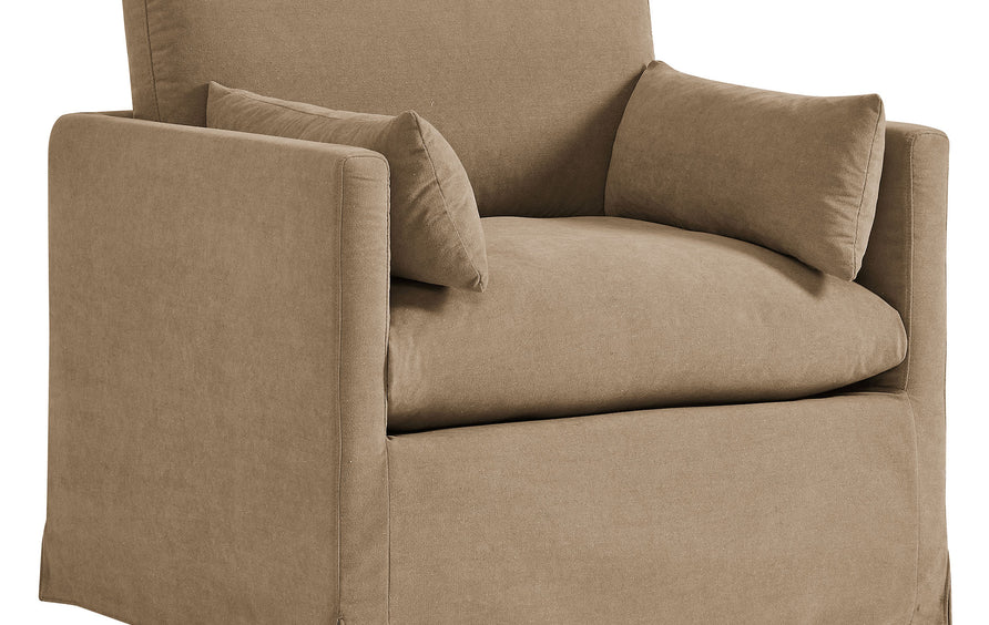 Boal Slipcovered Linen-Blend Armchair in Almond