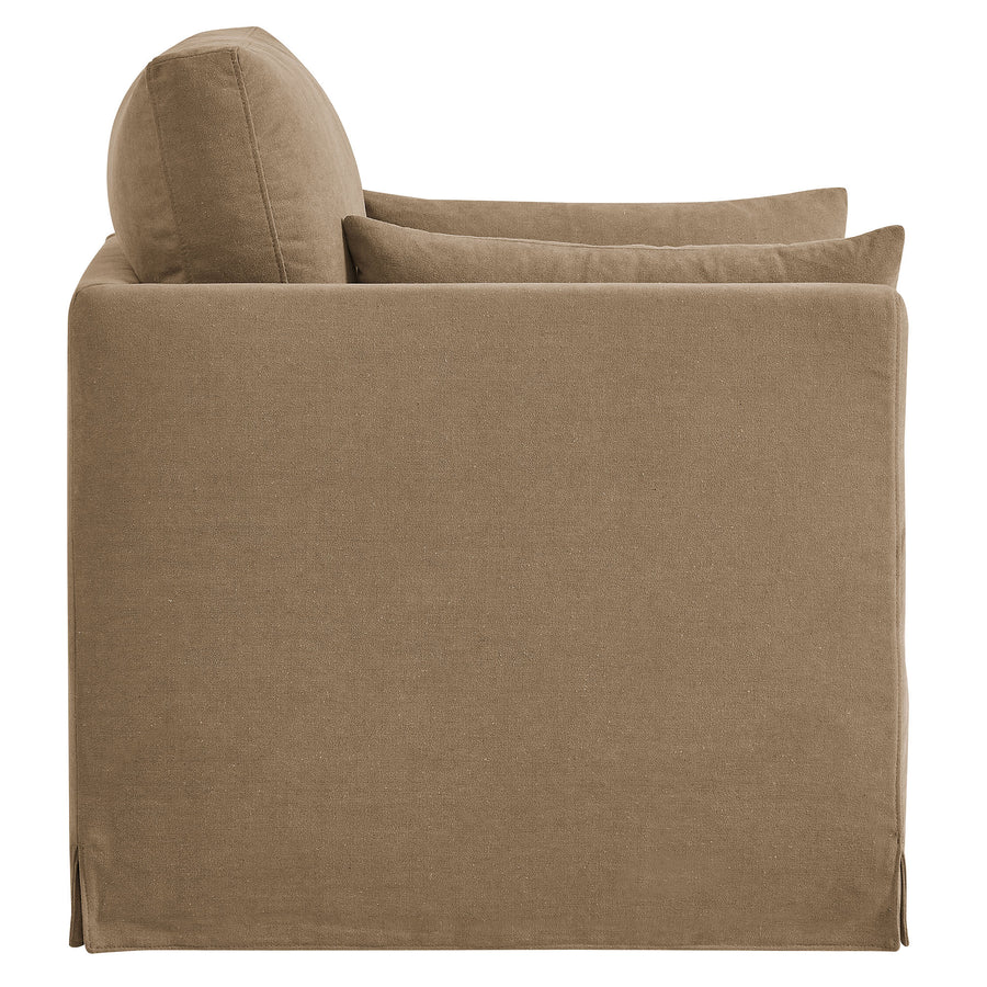 Boal Slipcovered Linen-Blend Armchair in Almond