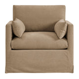 Boal Slipcovered Linen-Blend Armchair in Almond