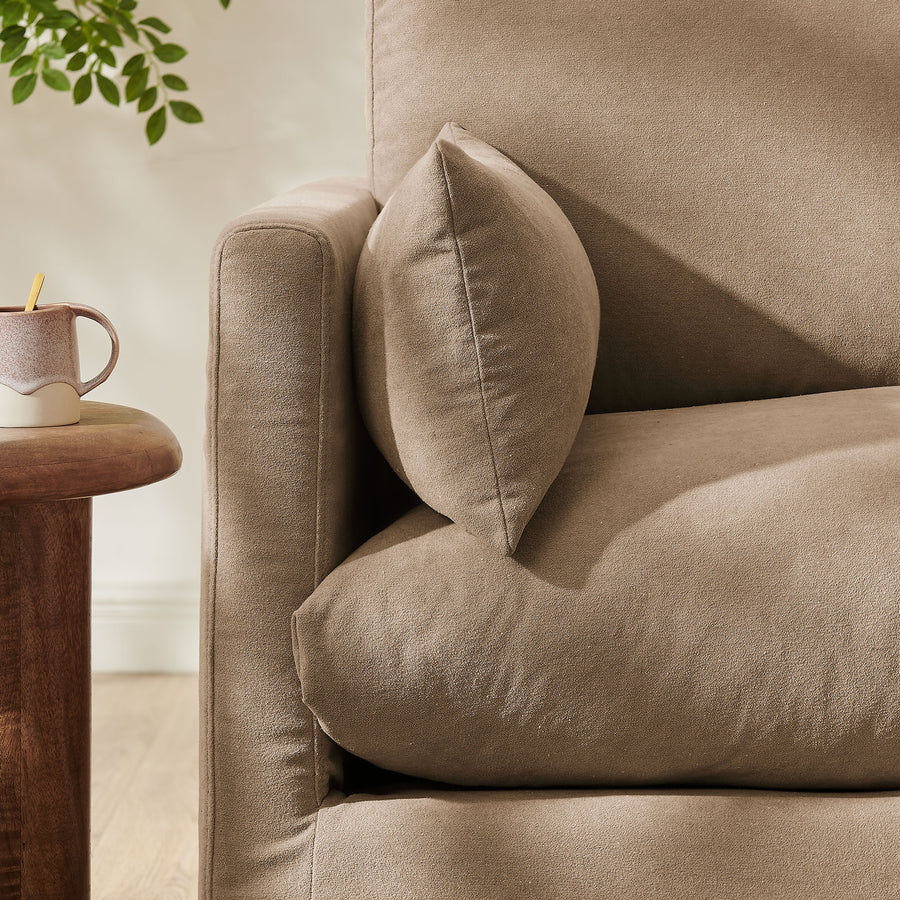 Boal Slipcovered Linen-Blend Armchair in Almond