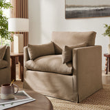 Boal Slipcovered Linen-Blend Armchair in Almond