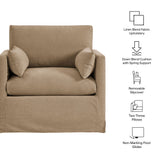 Boal Slipcovered Linen-Blend Armchair in Almond