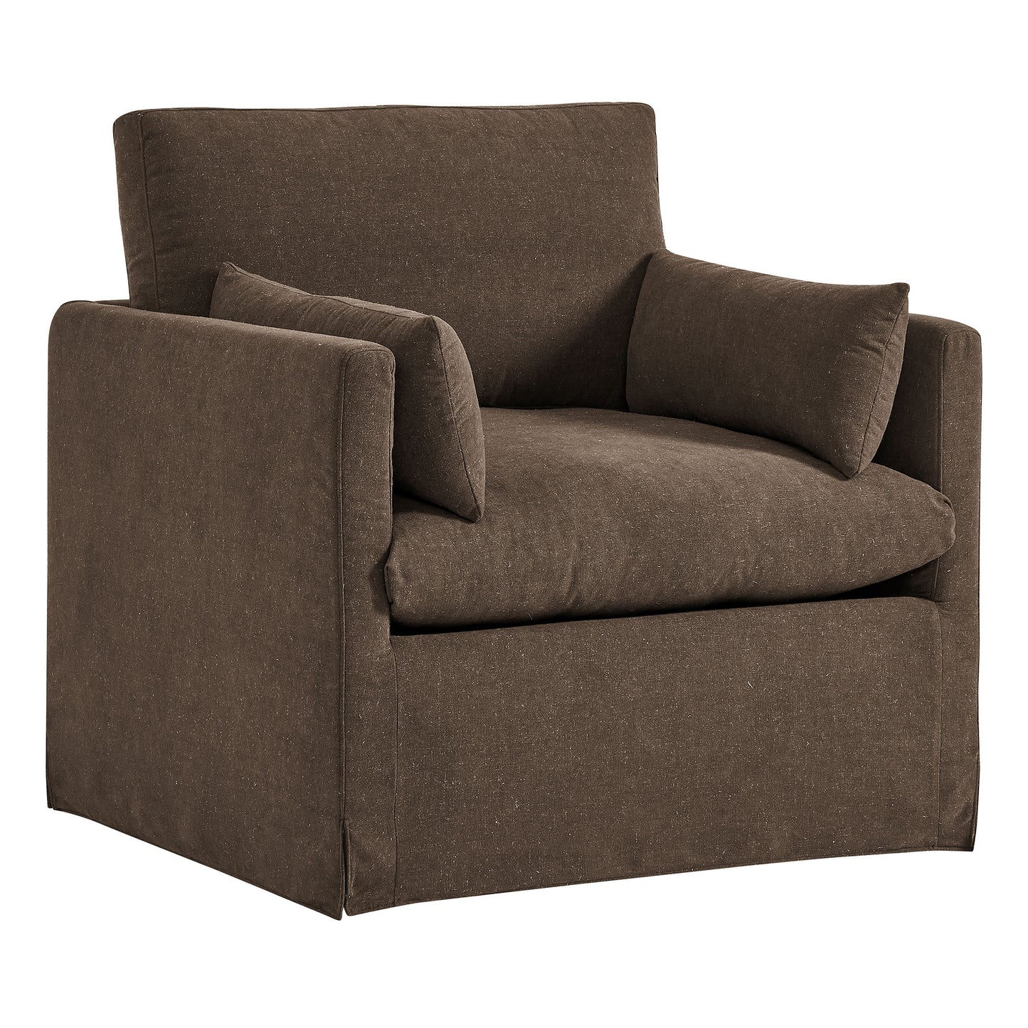 Boal Slipcovered Linen-Blend Armchair in Cocoa
