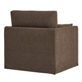 Boal Slipcovered Linen-Blend Armchair in Cocoa