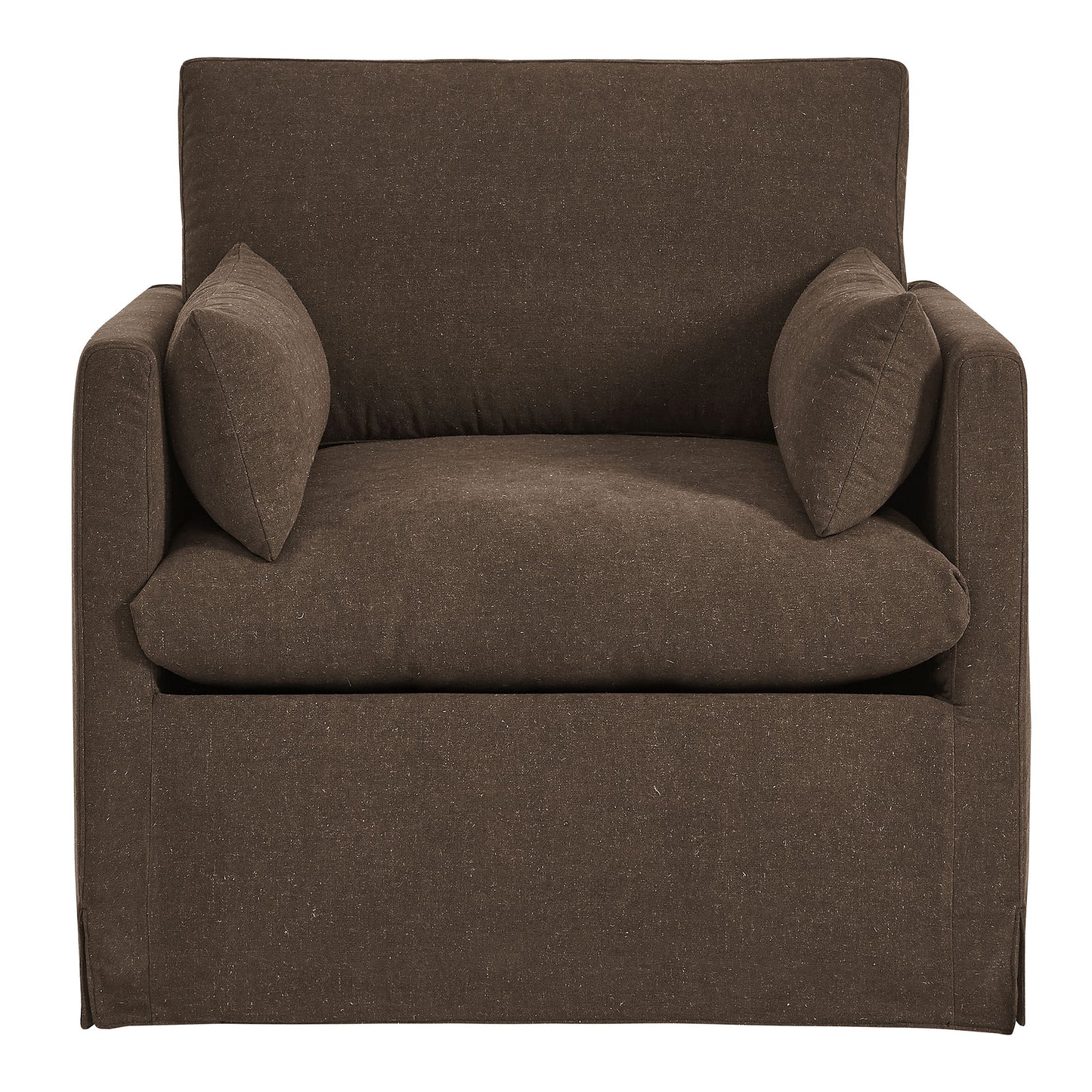 Boal Slipcovered Linen-Blend Armchair in Cocoa