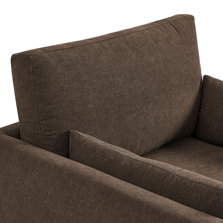 Boal Slipcovered Linen-Blend Armchair in Cocoa
