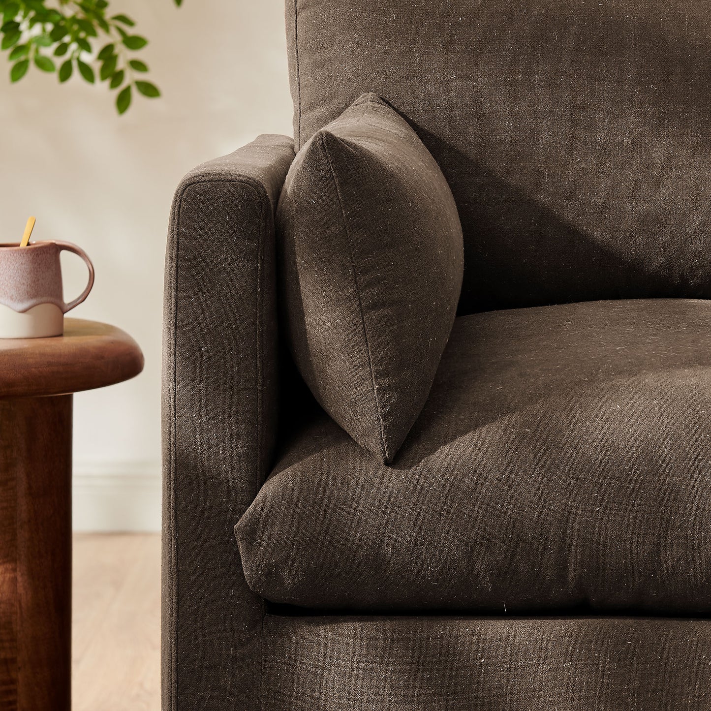 Boal Slipcovered Linen-Blend Armchair in Cocoa