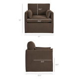Boal Slipcovered Linen-Blend Armchair in Cocoa