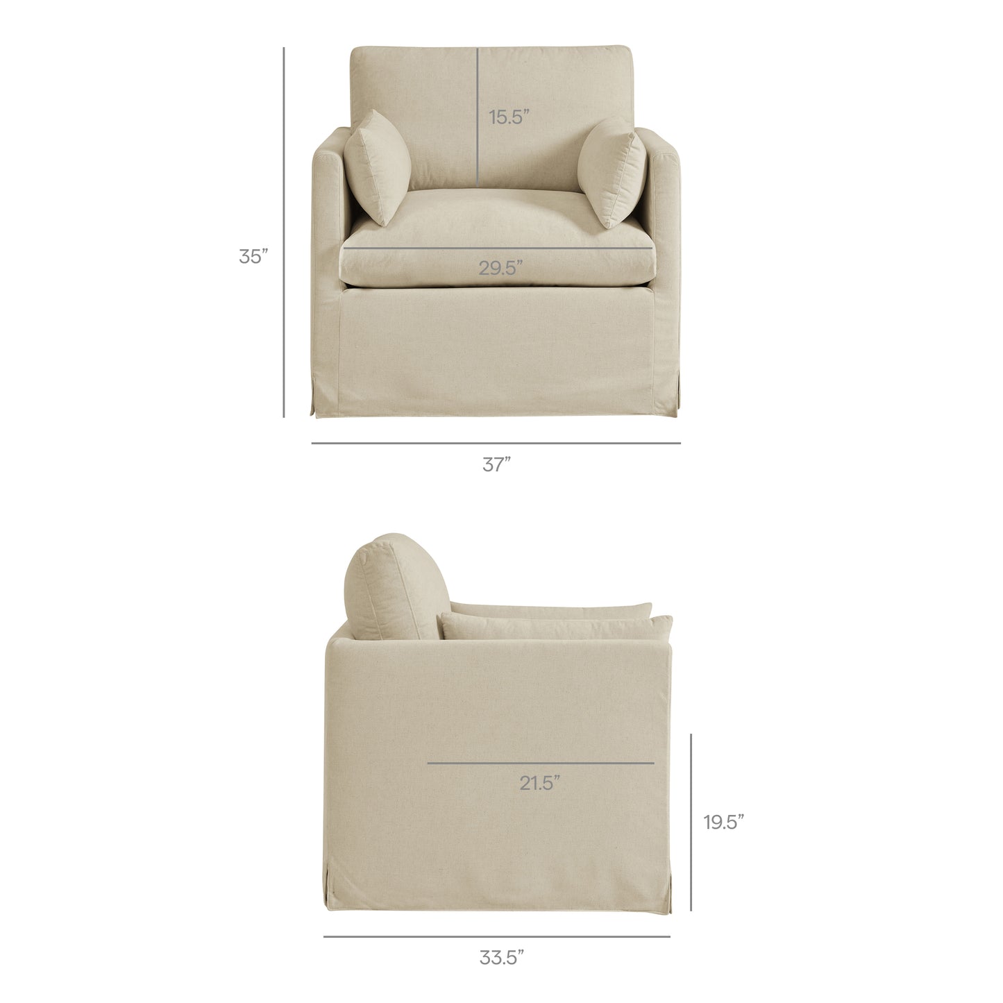 Boal Slipcovered Linen-Blend Armchair in Linen