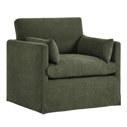 Wellfleet Slipcovered Linen-Blend Armchair in Sage