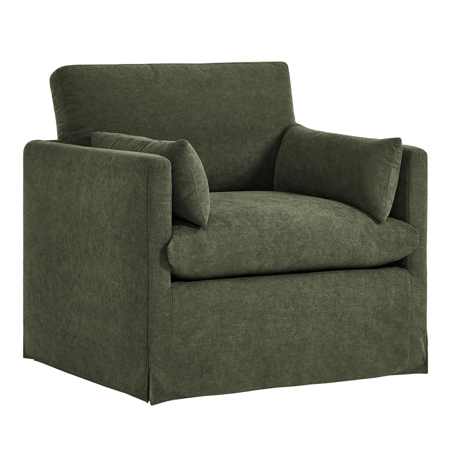 Boal Slipcovered Linen-Blend Armchair in Sage