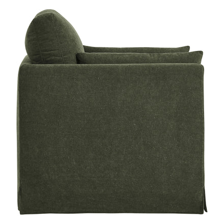 Wellfleet Slipcovered Linen-Blend Armchair in Sage