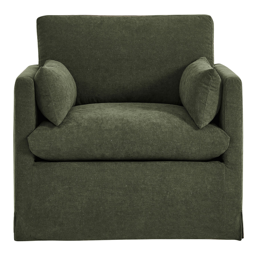 Boal Slipcovered Linen-Blend Armchair in Sage