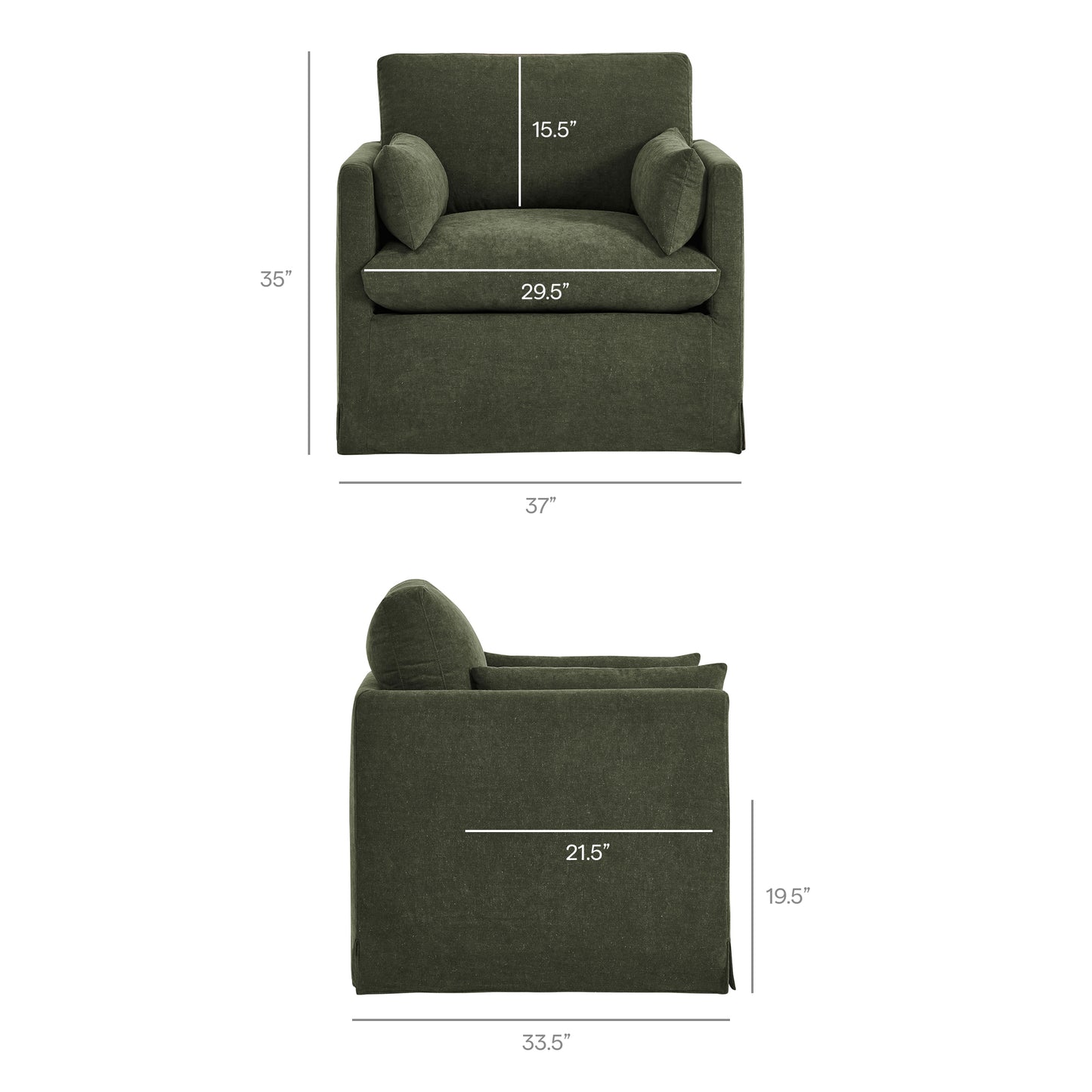 Boal Slipcovered Linen-Blend Armchair in Sage
