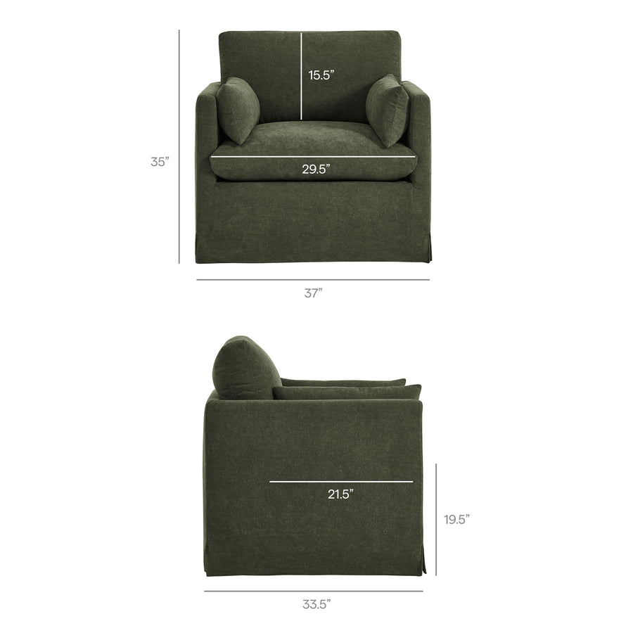 Boal Slipcovered Linen-Blend Armchair in Sage