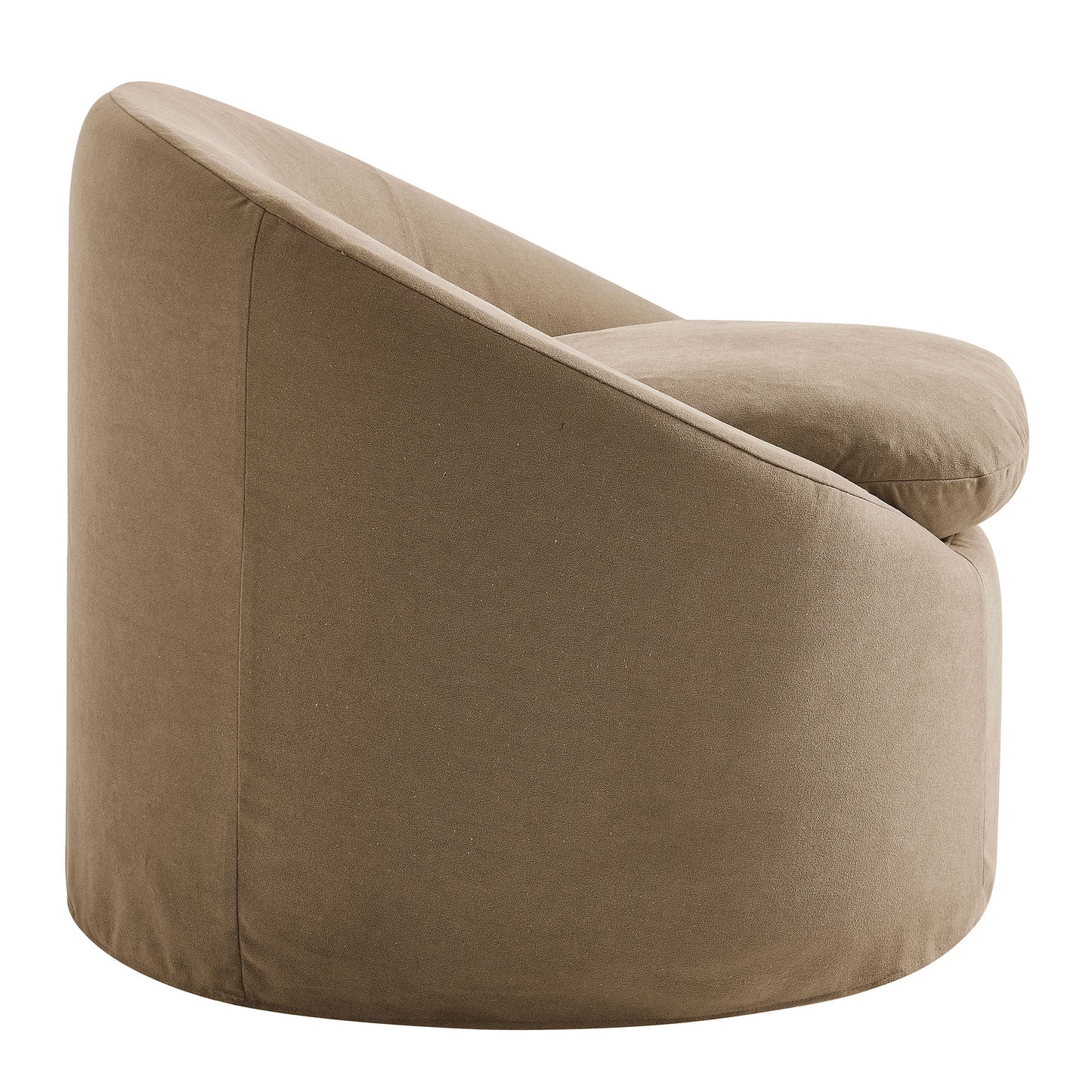 Lahinch Slipcovered Linen-Blend Round Accent Chair in Almond